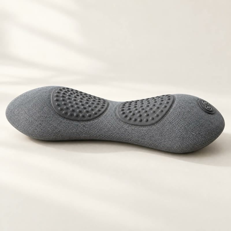 L'oreiller lombaire Lumbo, gris chiné, avec ses deux zones de massage